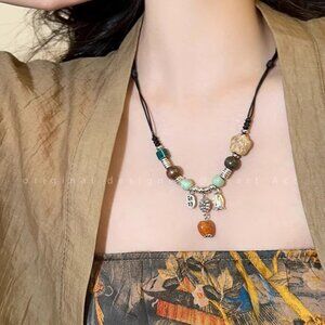 Ceramic Beaded Love Necklace – Colorful Statement Jewelry